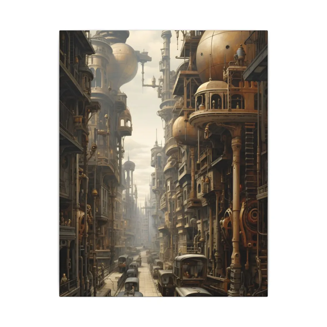 Steampunk Cityscape: A Glimpse into Jules Verne's Paris - Canvas