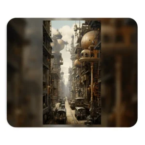 Steampunk City Street Mouse Pad
