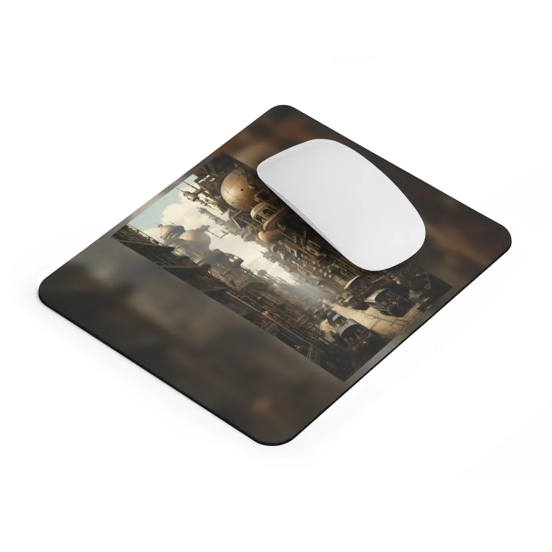 Steampunk Cityscape: A Glimpse into Jules Verne's Paris - Mouse Pad