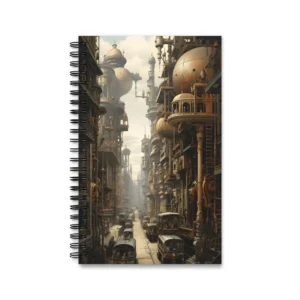 Steampunk City Street Spiral Notebook