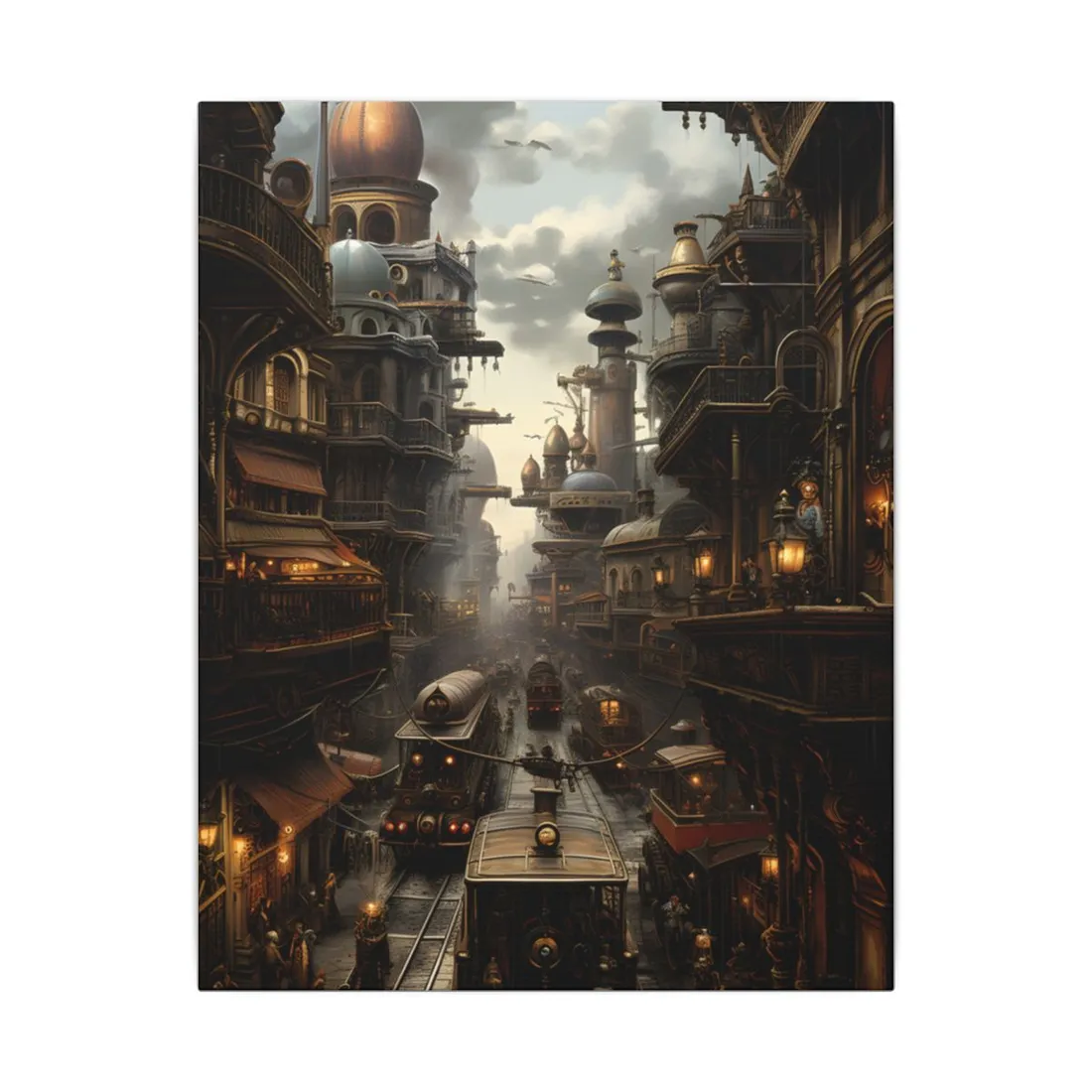 Steampunk Cityscape: Industrial Marvel - Canvas
