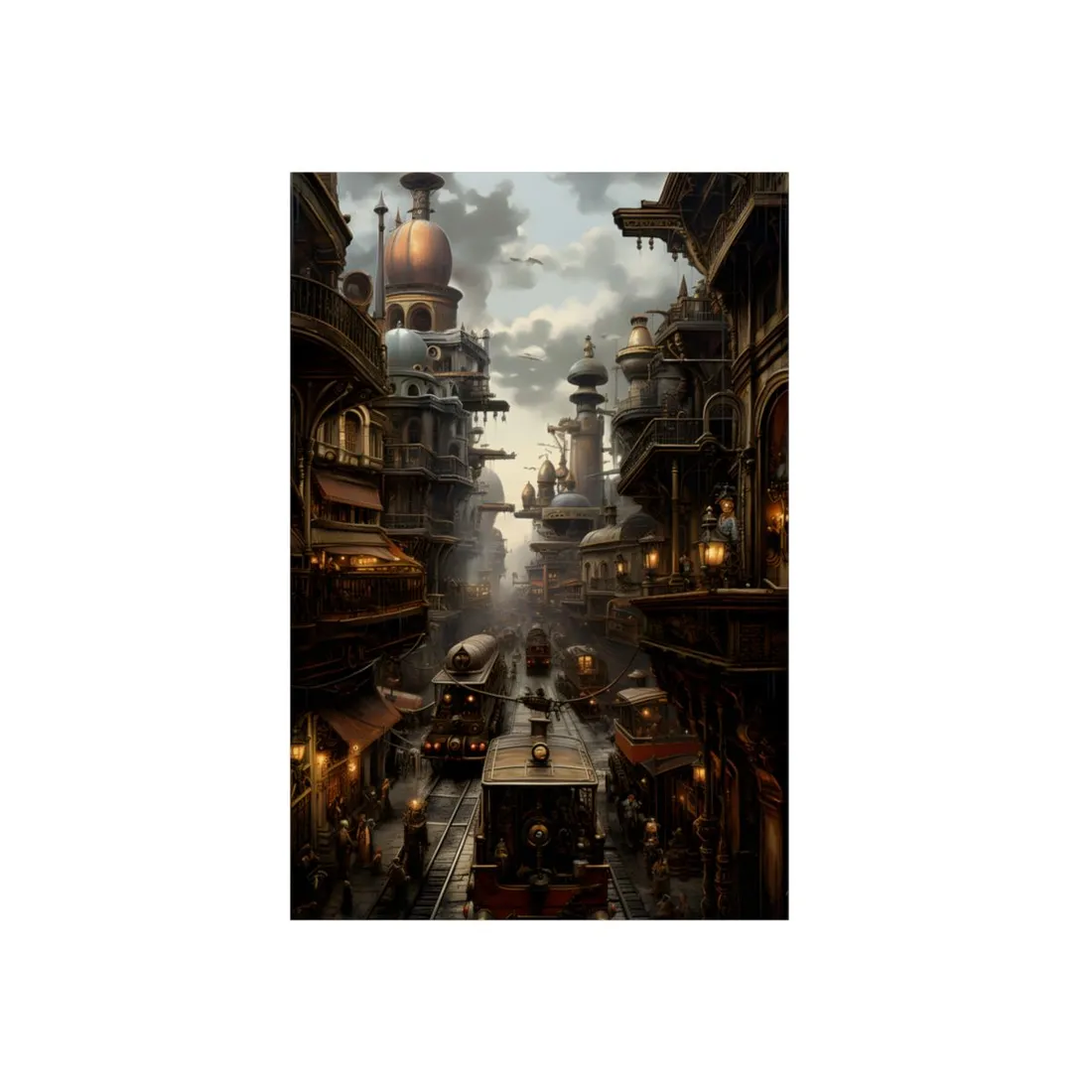 Steampunk Cityscape: Industrial Marvel - Metal Poster
