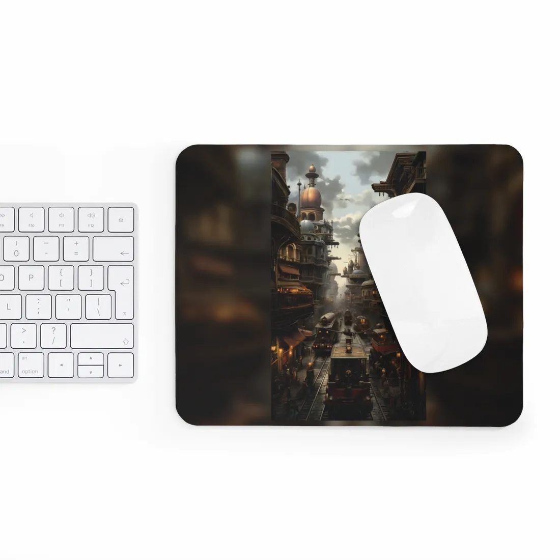 Steampunk Cityscape: Industrial Marvel - Mouse Pad