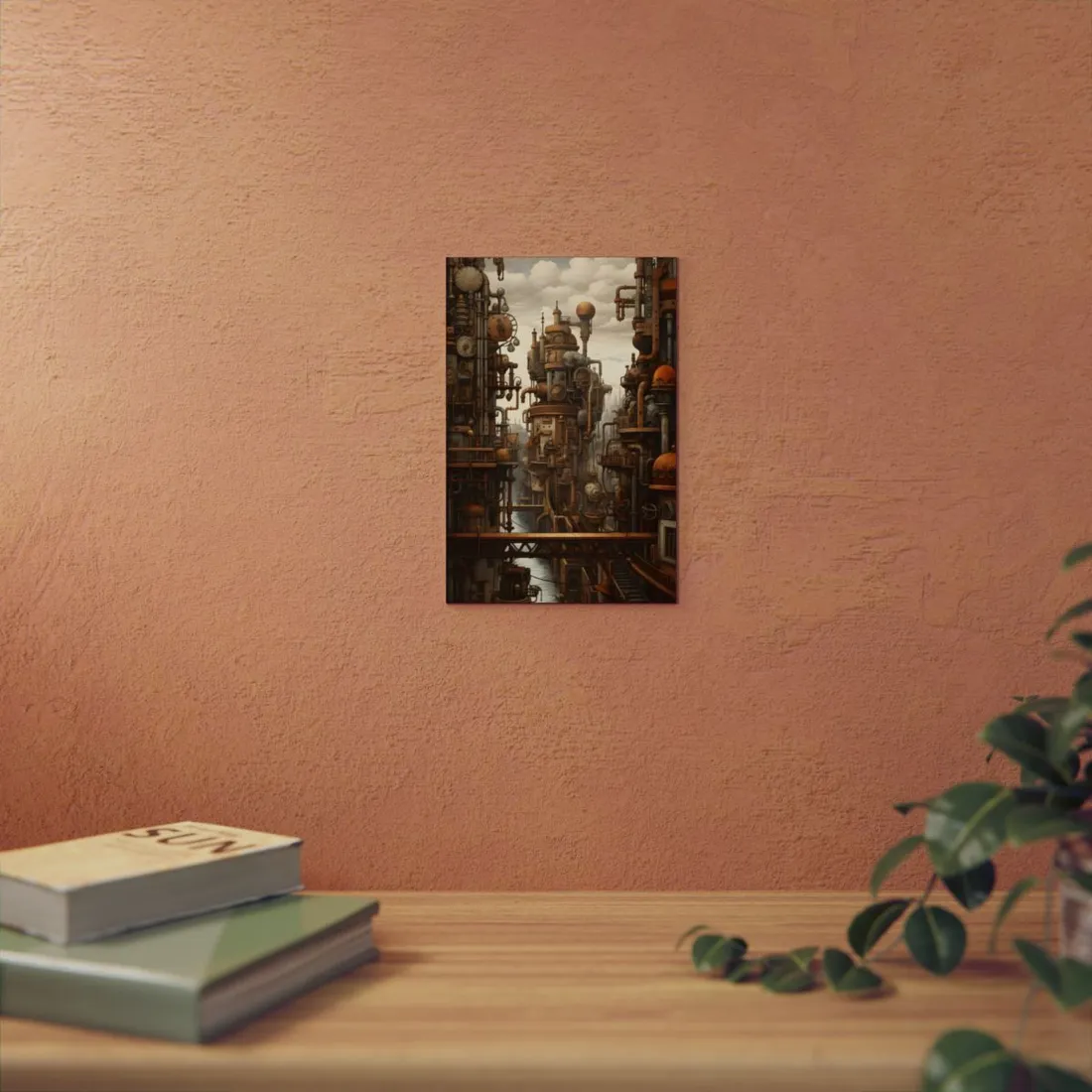 Steampunk Cityscape: Vintage Parisian Dreamscape - Metal Poster