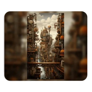 Steampunk City with Pipes Mouse Pad