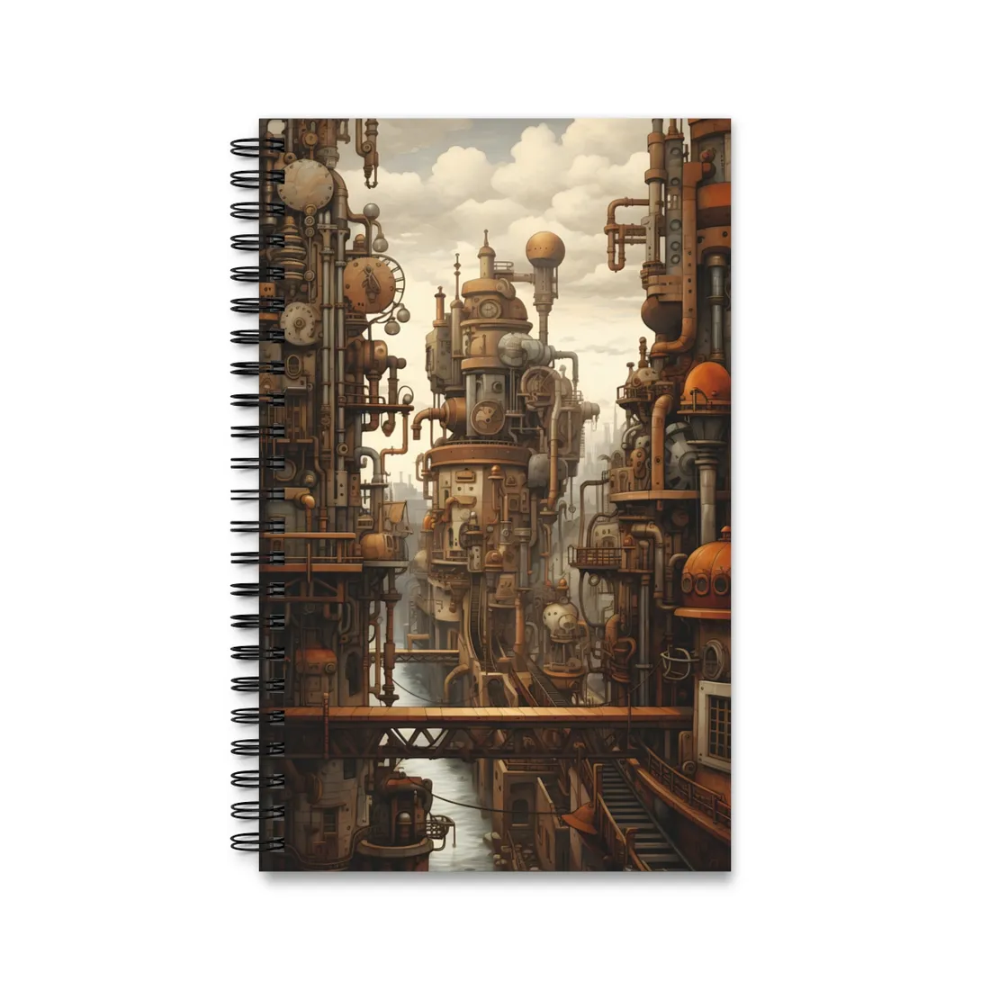 Steampunk Cityscape: Vintage Parisian Dreamscape - Spiral Notebook