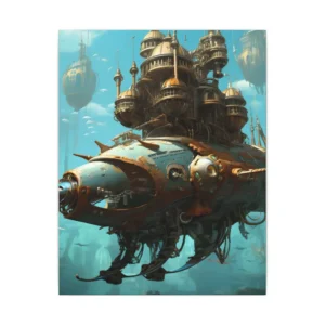 Domed Submarine Above Seabed Canvas Print