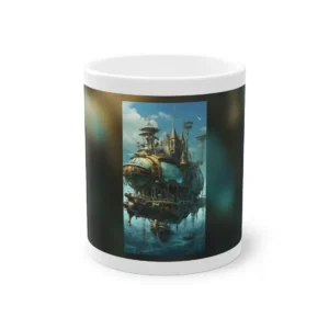 Steampunk Airship over Sea Mug