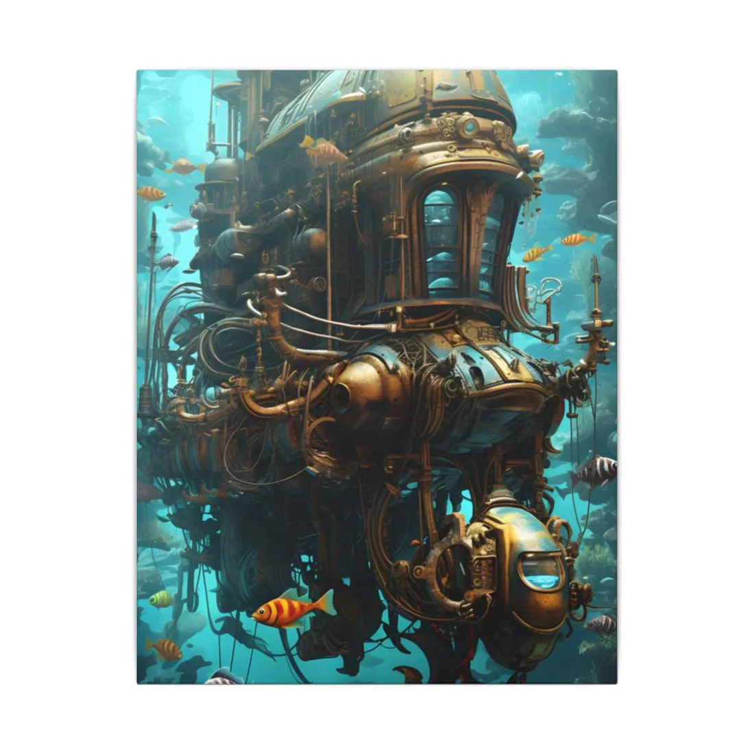 Steampunk Oceanic Adventure: A Crew's Journey Through Time - Canvas