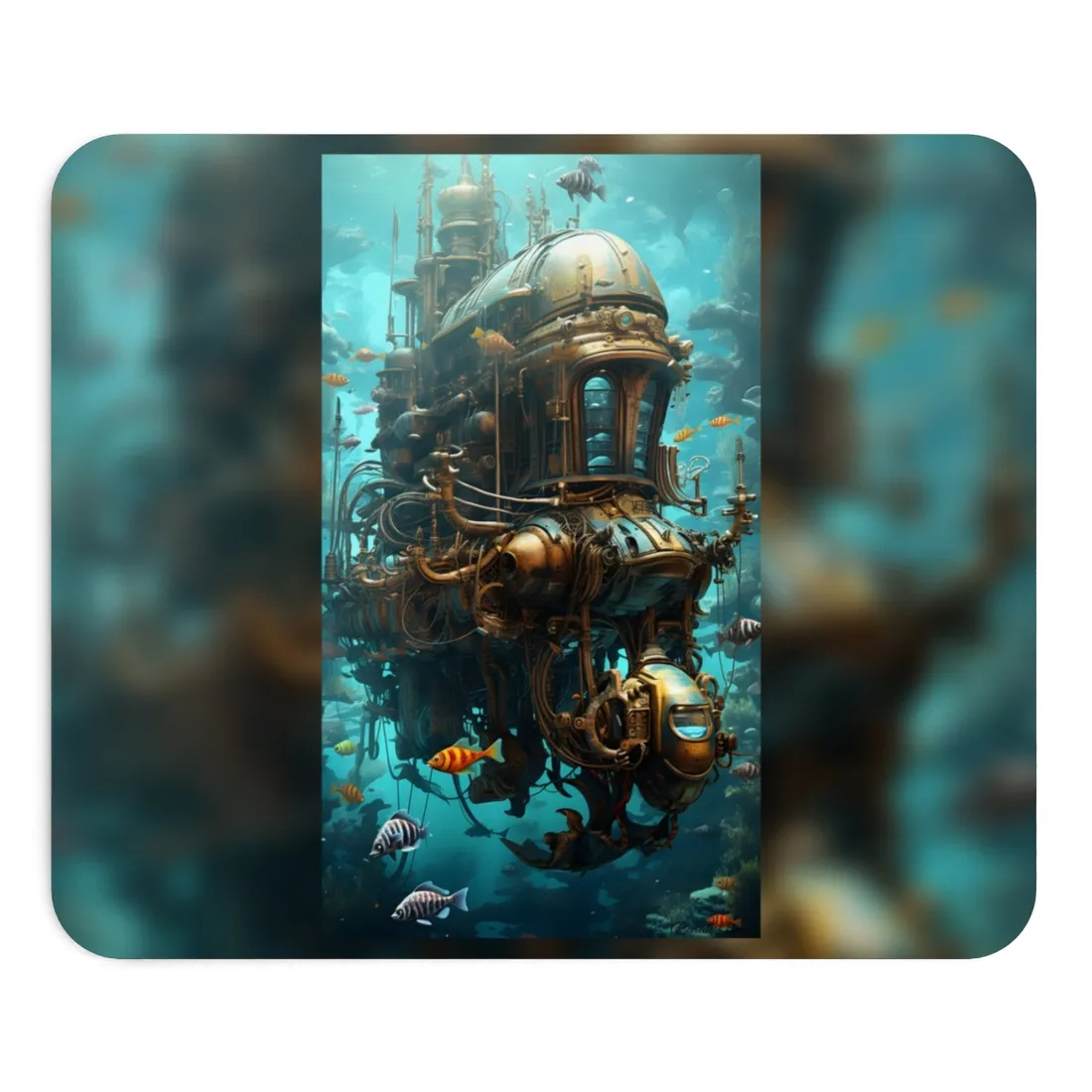 Steampunk Oceanic Adventure: A Crew's Journey Through Time - Mouse Pad