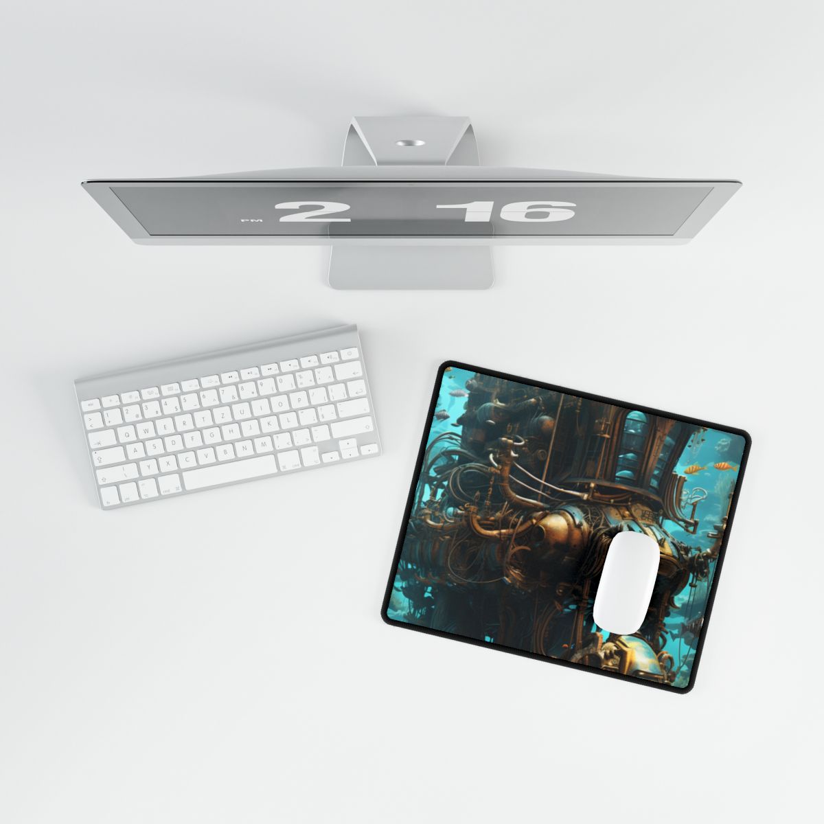 Steampunk Oceanic Adventure: A Crew's Journey Through Time - Desk Mat