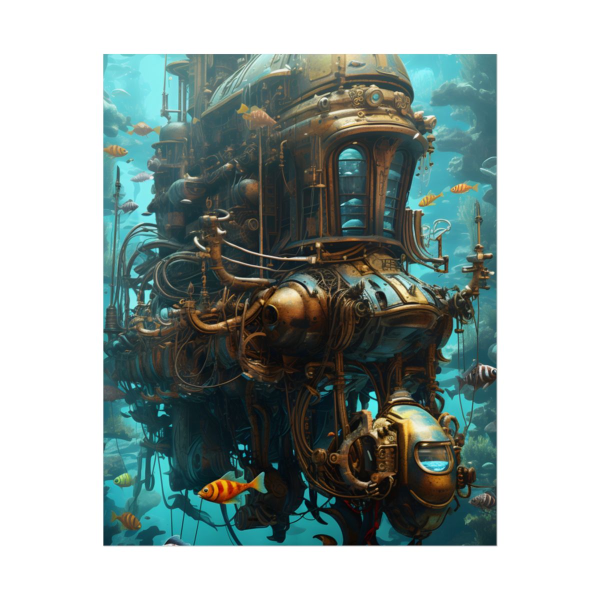 Steampunk Oceanic Adventure: A Crew's Journey Through Time - Poster