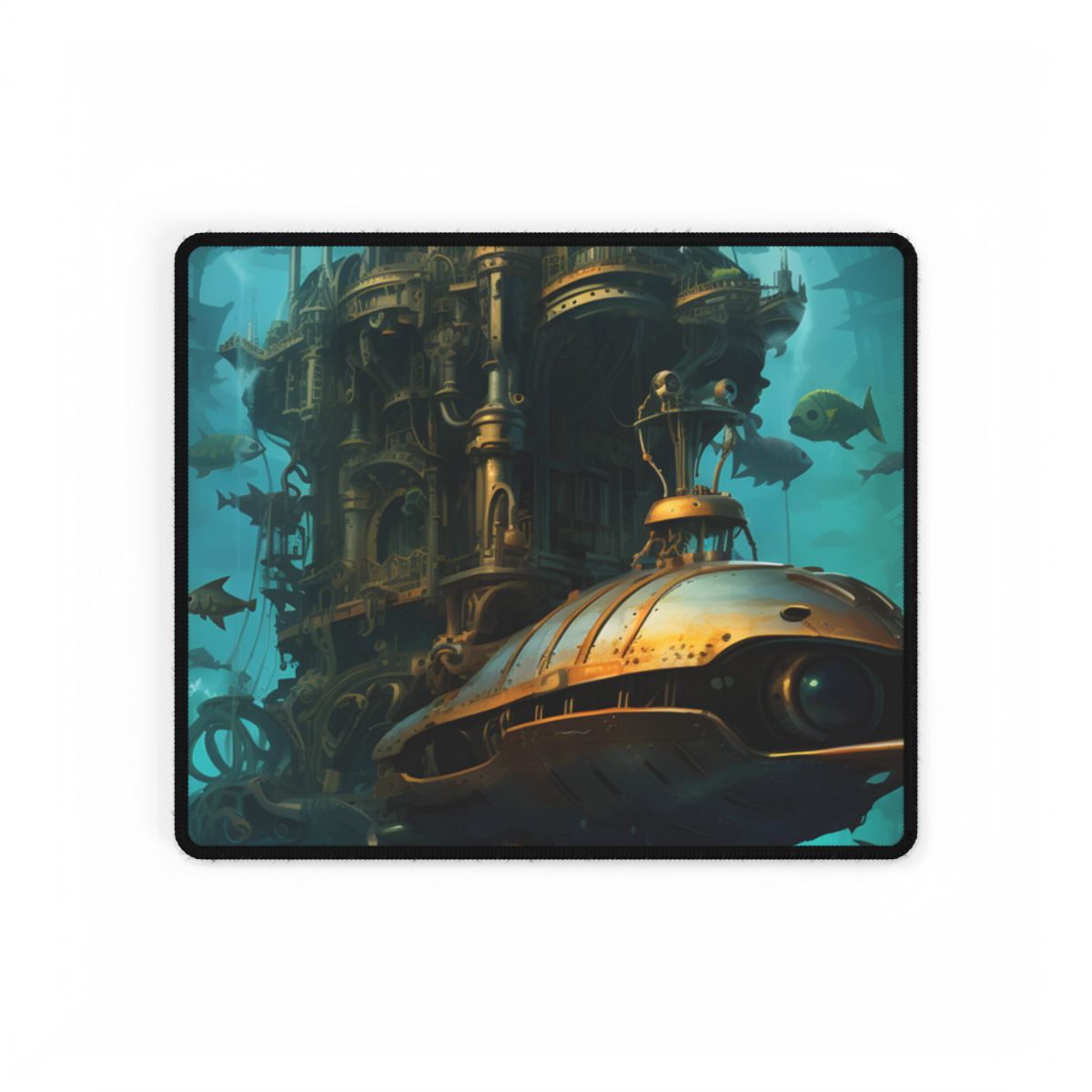 Steampunk Oceanic Adventure: Brass Skirted Explorer - Desk Mat