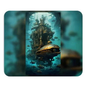 Steampunk Submarine Underwater City Mouse Pad
