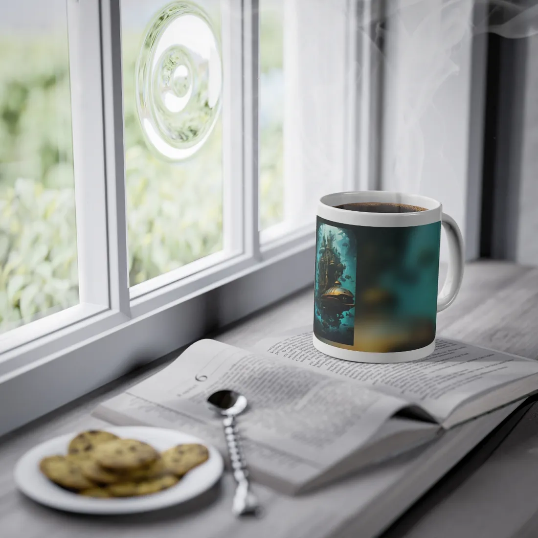 Steampunk Oceanic Adventure: Brass Skirted Explorer - Mug