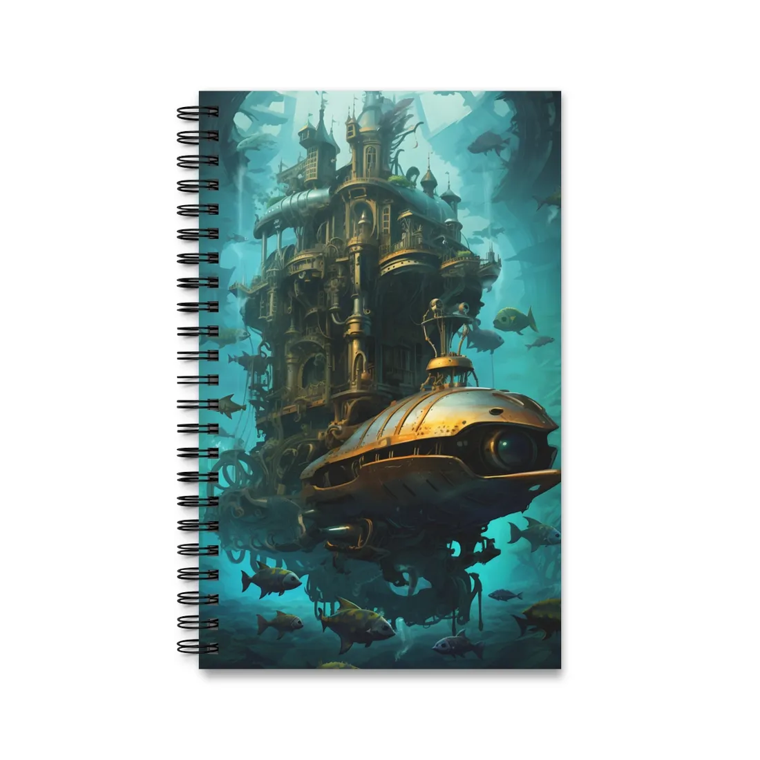 Steampunk Oceanic Adventure: Brass Skirted Explorer - Spiral Notebook