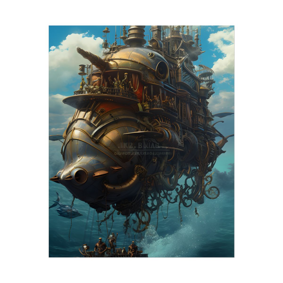 Steampunk Oceanic Adventure: Crew on Ship - Poster