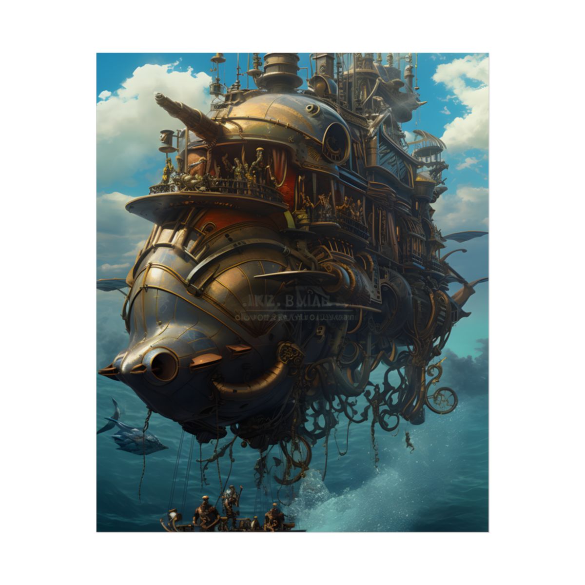 Steampunk Oceanic Adventure: Crew on Ship - Poster