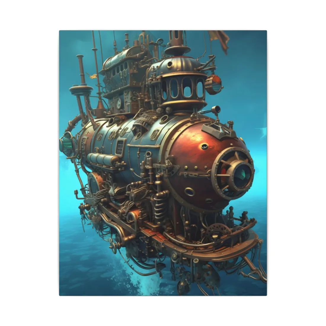 Steampunk Oceanic Adventure: Crew Ready for Journey - Canvas