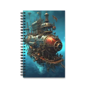 Steampunk Submarine Underwater Spiral Notebook