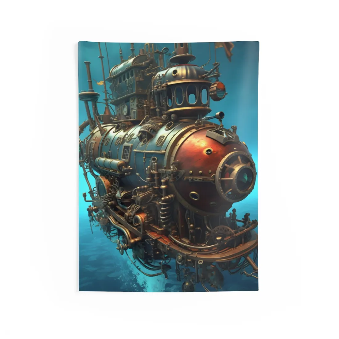 Steampunk Oceanic Adventure: Crew Ready for Journey - Wall Tapestry