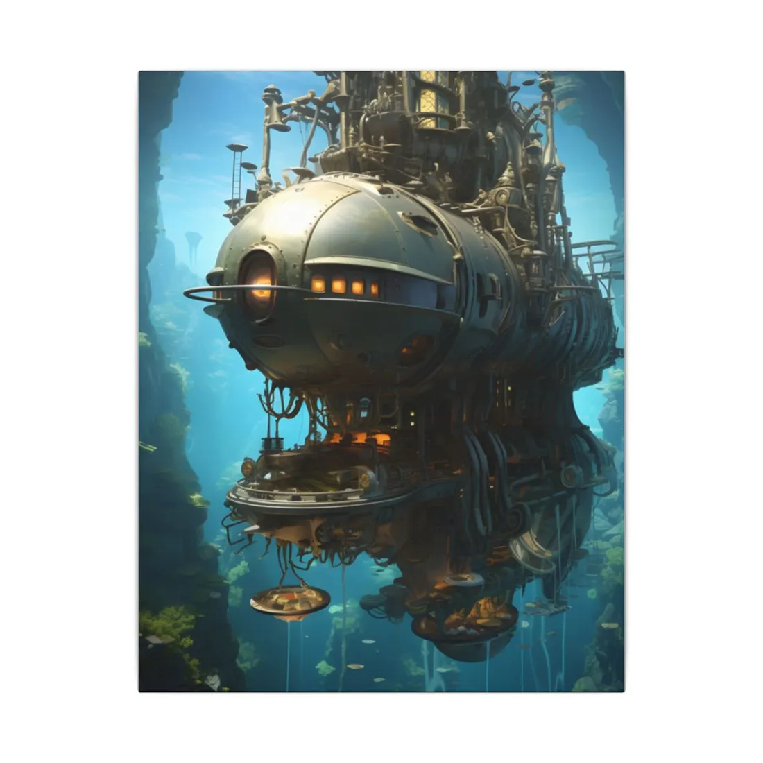 Steampunk Oceanic Adventure: Crew Sails the Horizon - Canvas