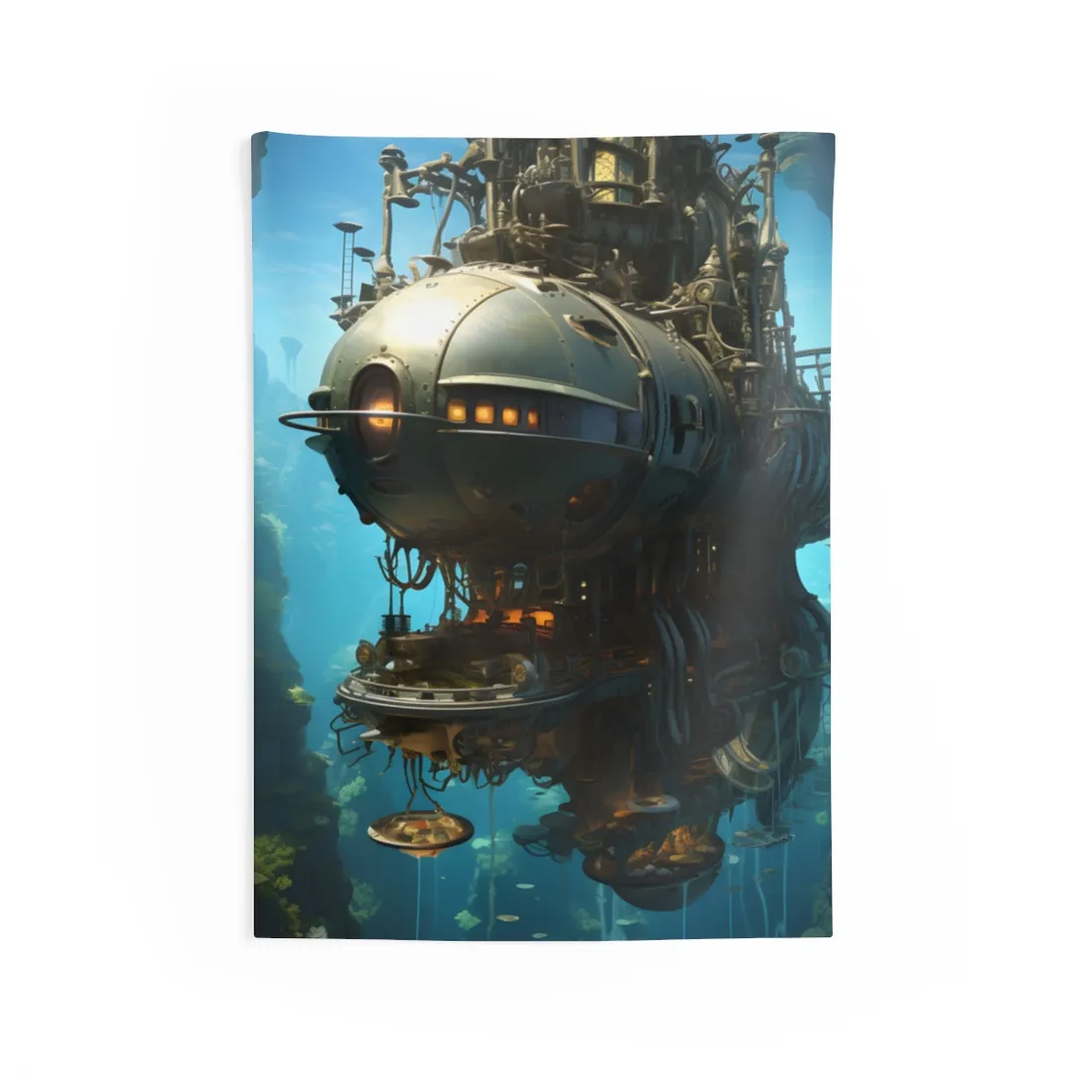 Steampunk Oceanic Adventure: Crew Sails the Horizon - Wall Tapestry