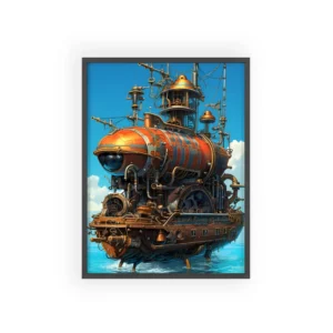 Copper Steampunk Vessel Framed Poster