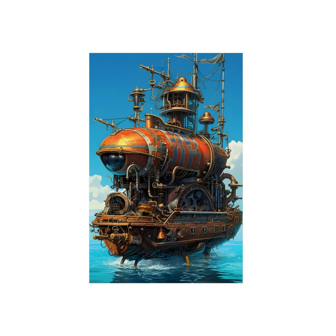 Steampunk Oceanic Adventure: Embarking on a Journey - Metal Poster