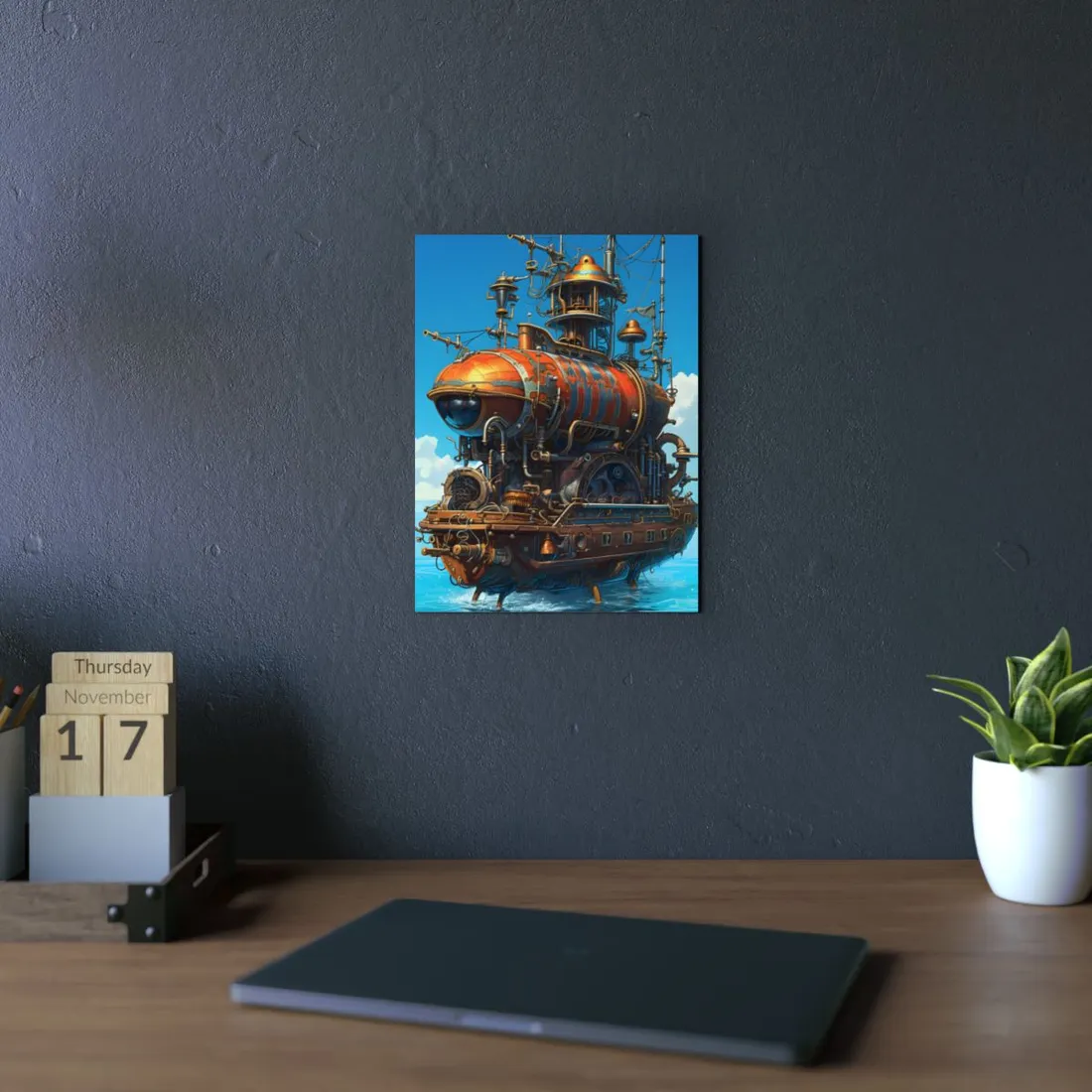 Steampunk Oceanic Adventure: Embarking on a Journey - Metal Poster