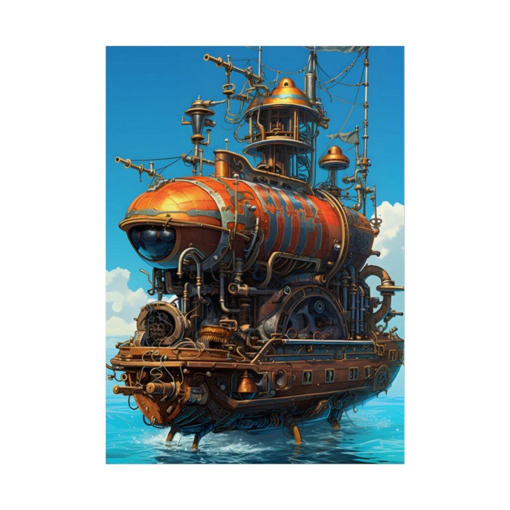 Steampunk Oceanic Adventure: Embarking on a Journey - Poster