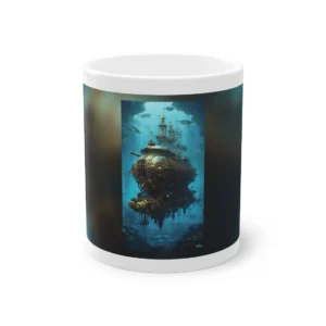 Brass Submarine over Reef Mug