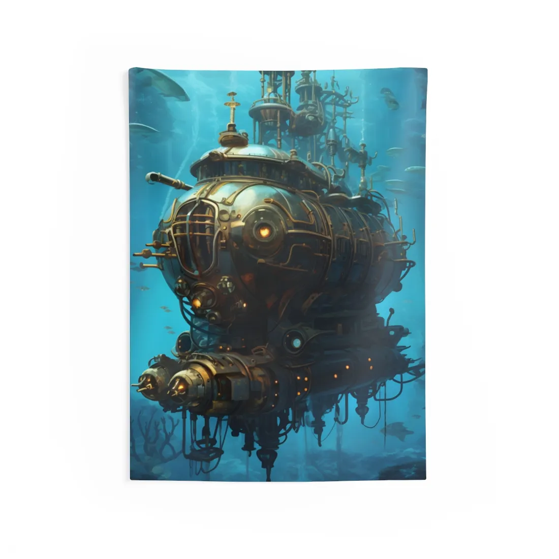 Steampunk Oceanic Adventure: Embarking on a Thrilling Voyage - Wall Tapestry