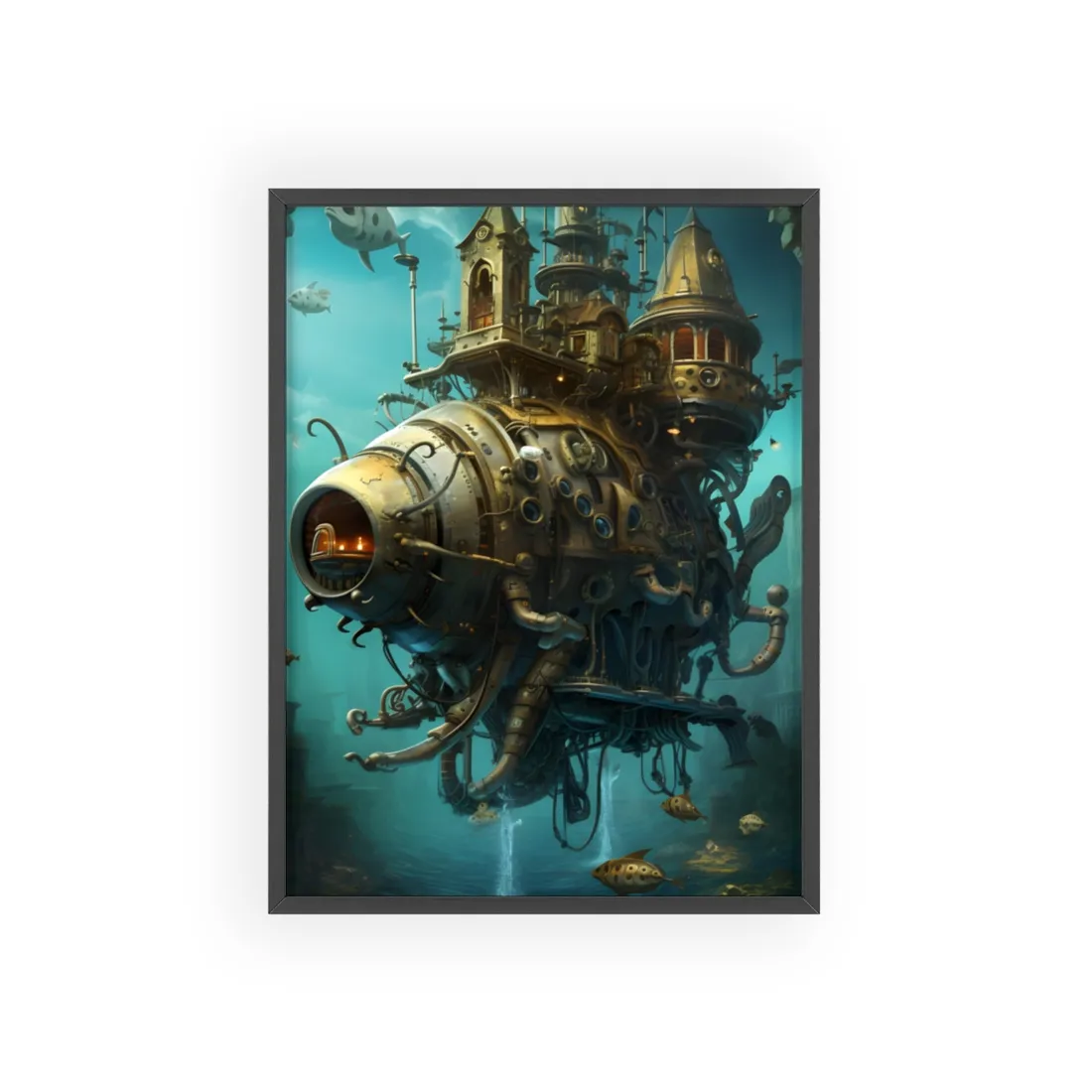 Steampunk Oceanic Adventure: Sailors on the High Seas - Framed Poster