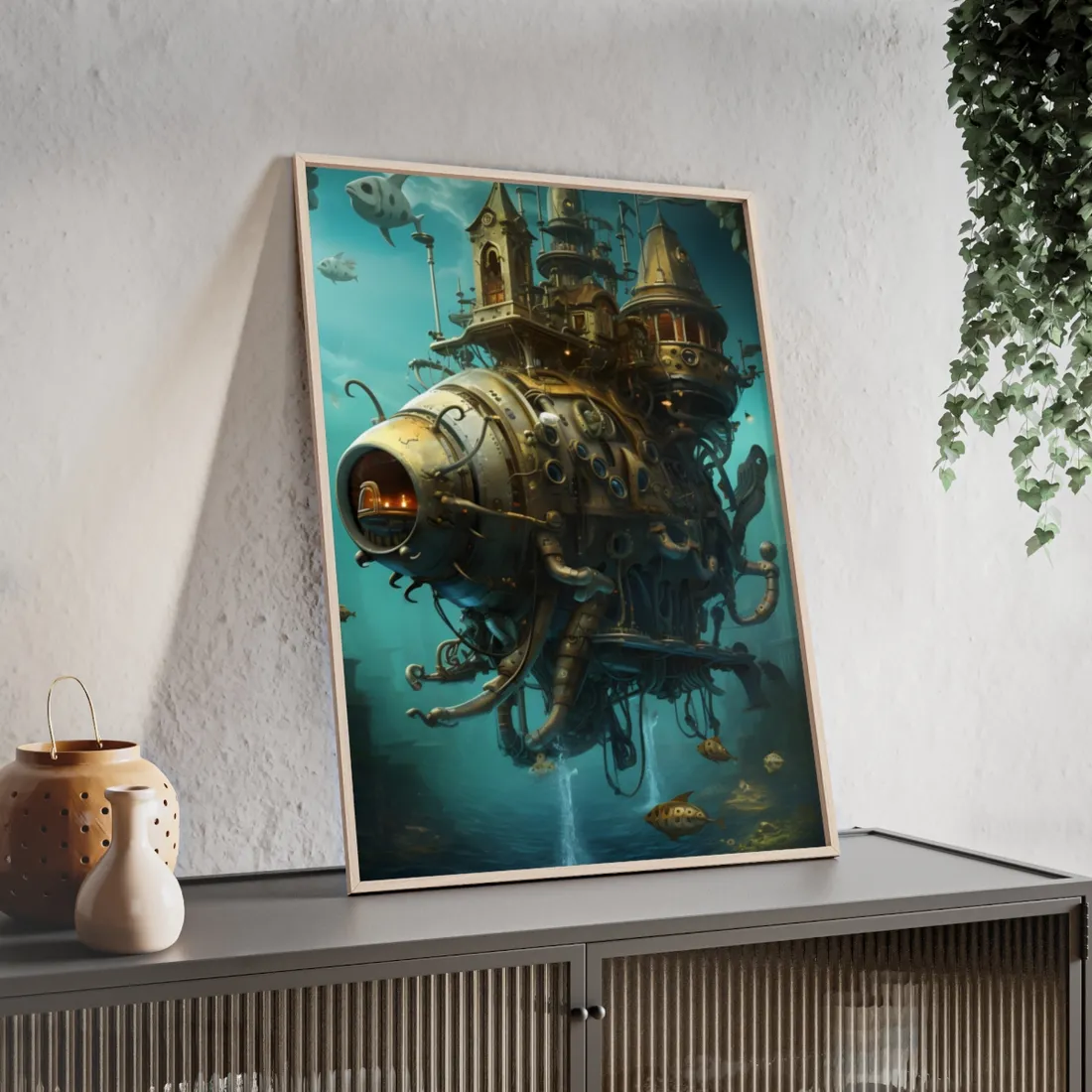 Steampunk Oceanic Adventure: Sailors on the High Seas - Framed Poster