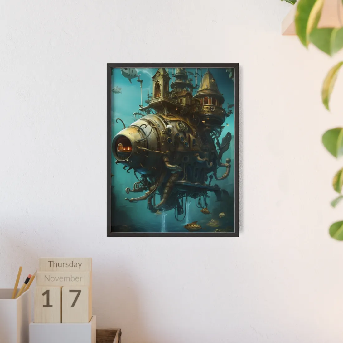 Steampunk Oceanic Adventure: Sailors on the High Seas - Framed Poster