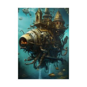 Steampunk Submarine Castle Poster