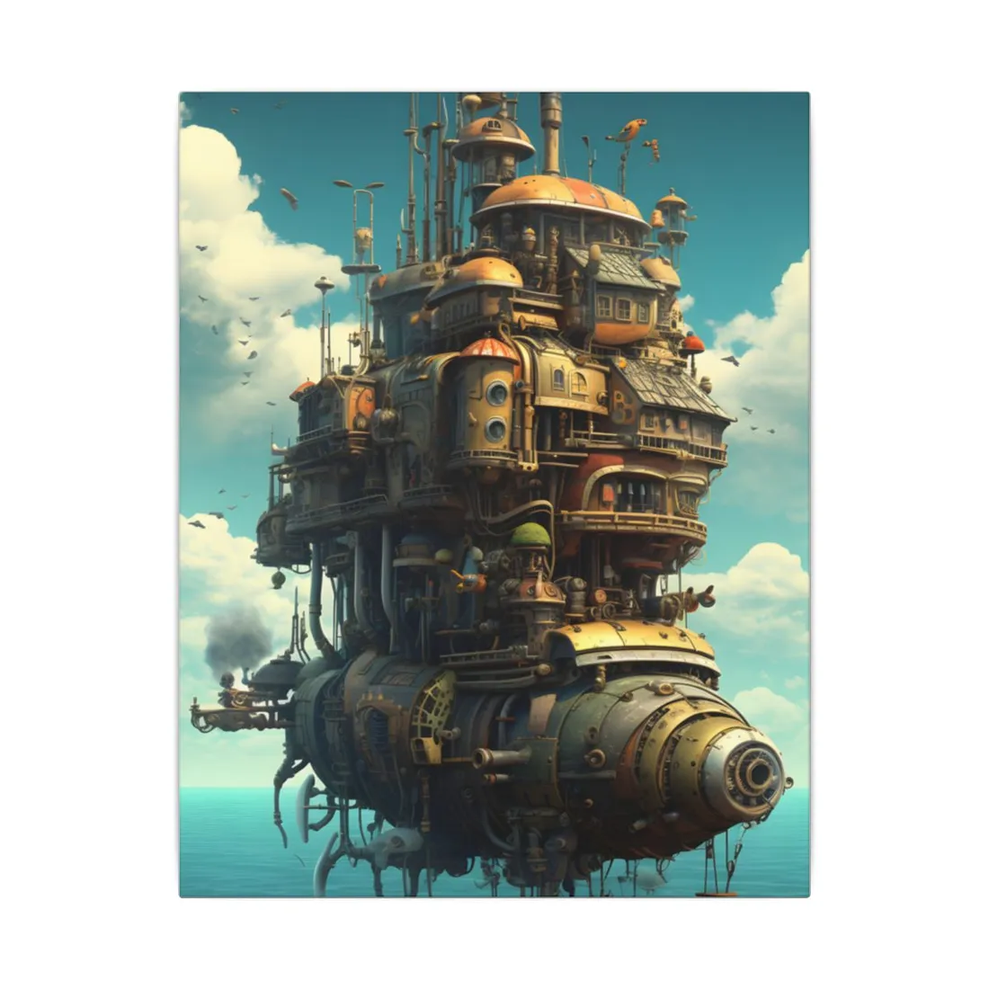 Steampunk Oceanic Adventure: Vibrant Vessel Art - Canvas