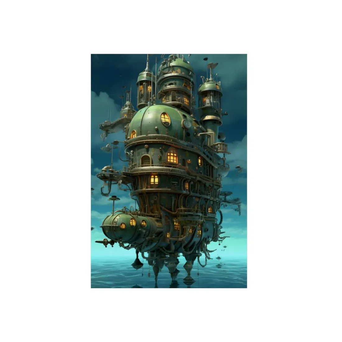 Steampunk Oceanic Odyssey: Setting Sail into Uncharted Horizons - Metal Poster
