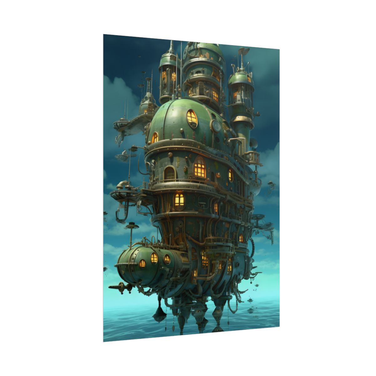 Steampunk Oceanic Odyssey: Setting Sail into Uncharted Horizons - Poster