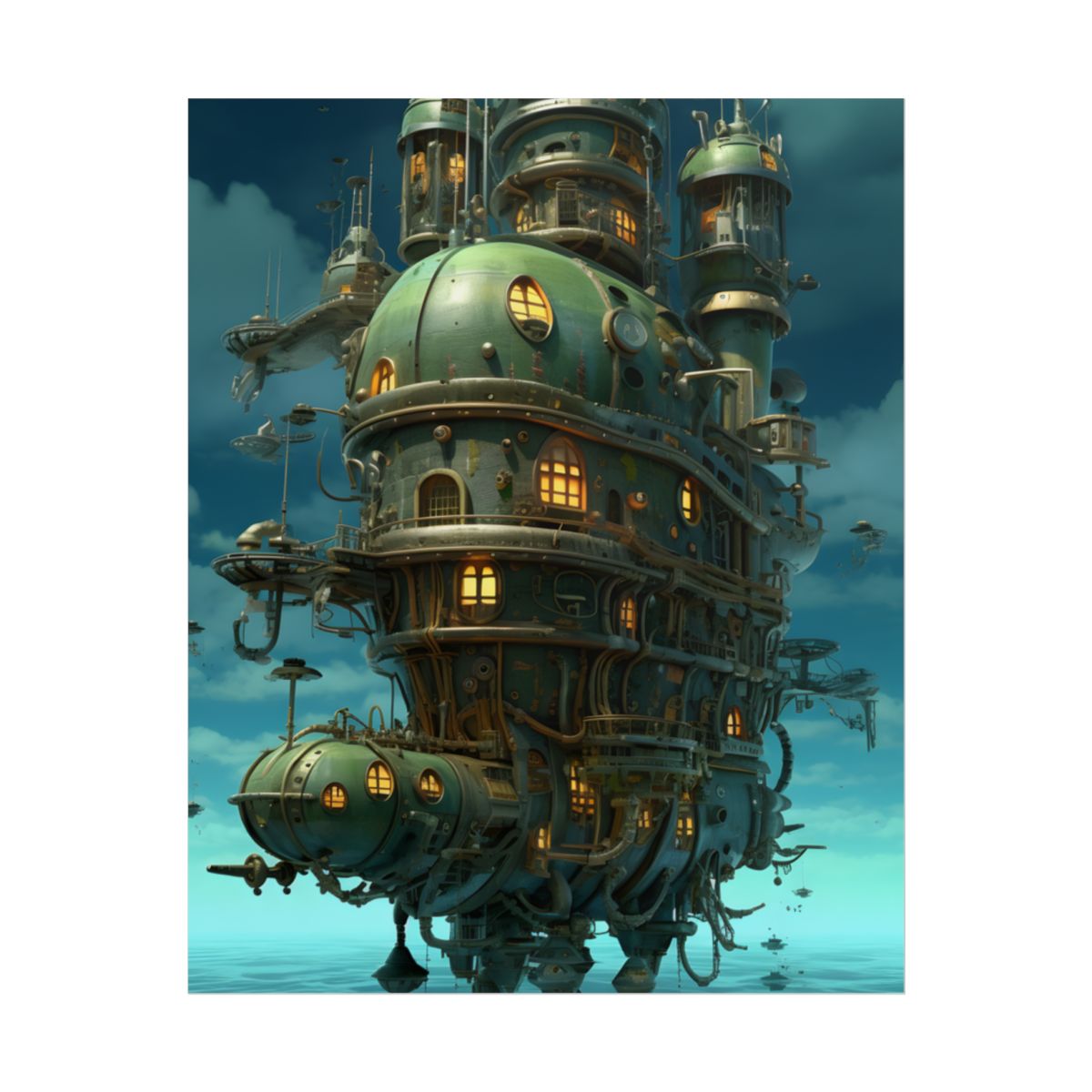 Steampunk Oceanic Odyssey: Setting Sail into Uncharted Horizons - Poster