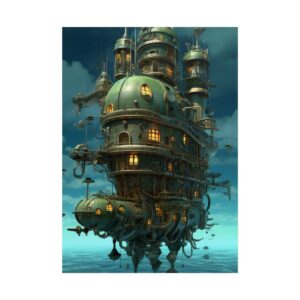 Floating Steampunk Tower Poster