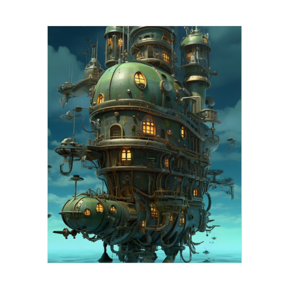 Steampunk Oceanic Odyssey: Setting Sail into Uncharted Horizons - Poster