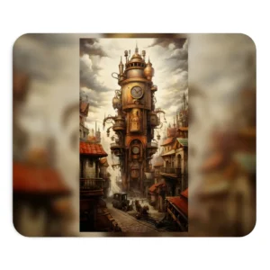 Steampunk Clock Tower City Mouse Pad