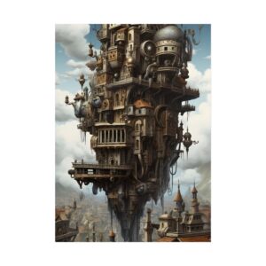 Steampunk Floating Tower Poster