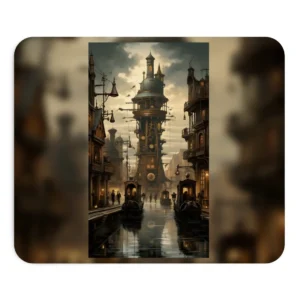 Brass Clockwork Canal City Mouse Pad