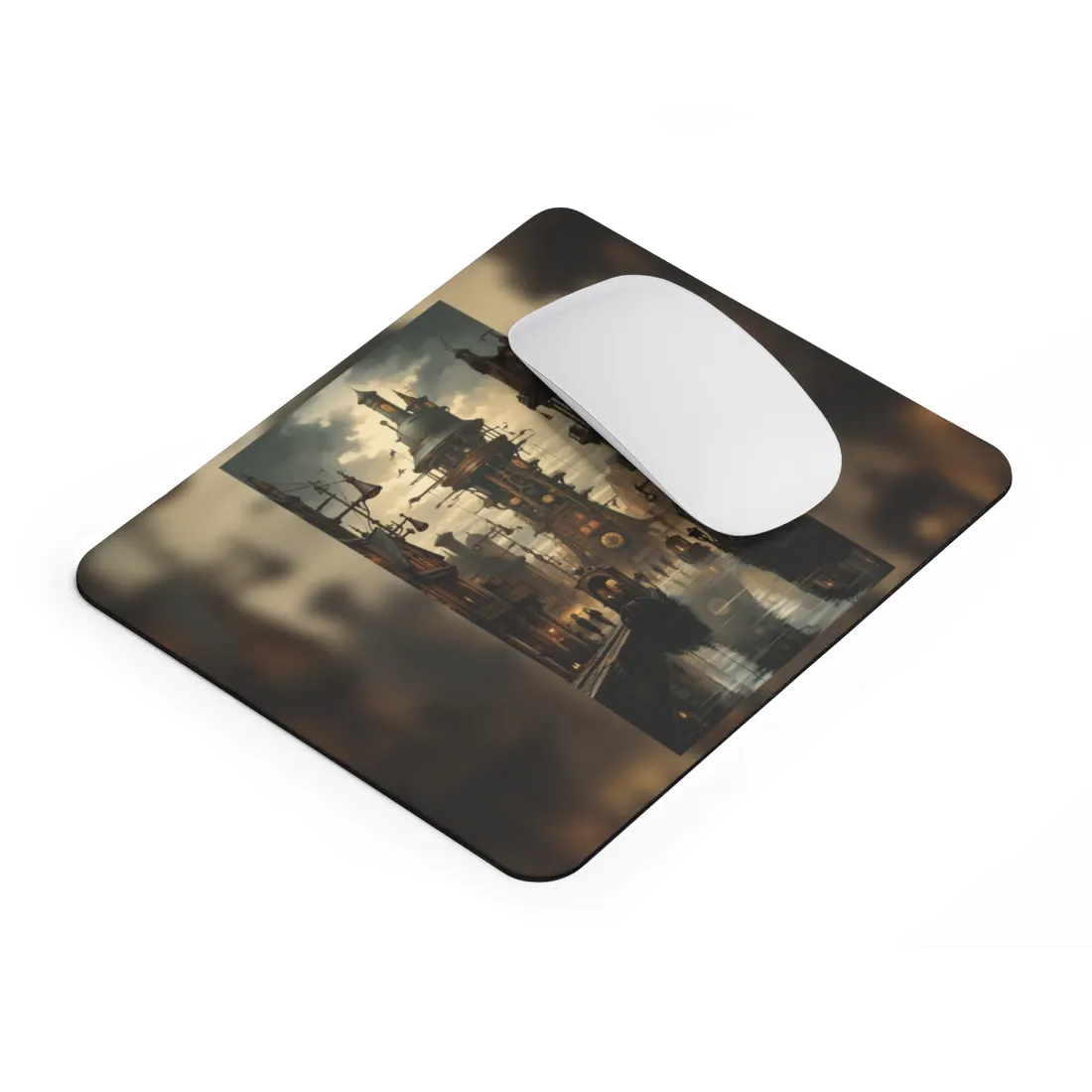 Steampunk Paris Cityscape: Vintage Clock Tower - Mouse Pad