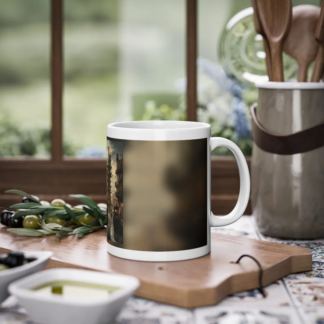 Steampunk Paris Cityscape: Vintage Clock Tower - Mug