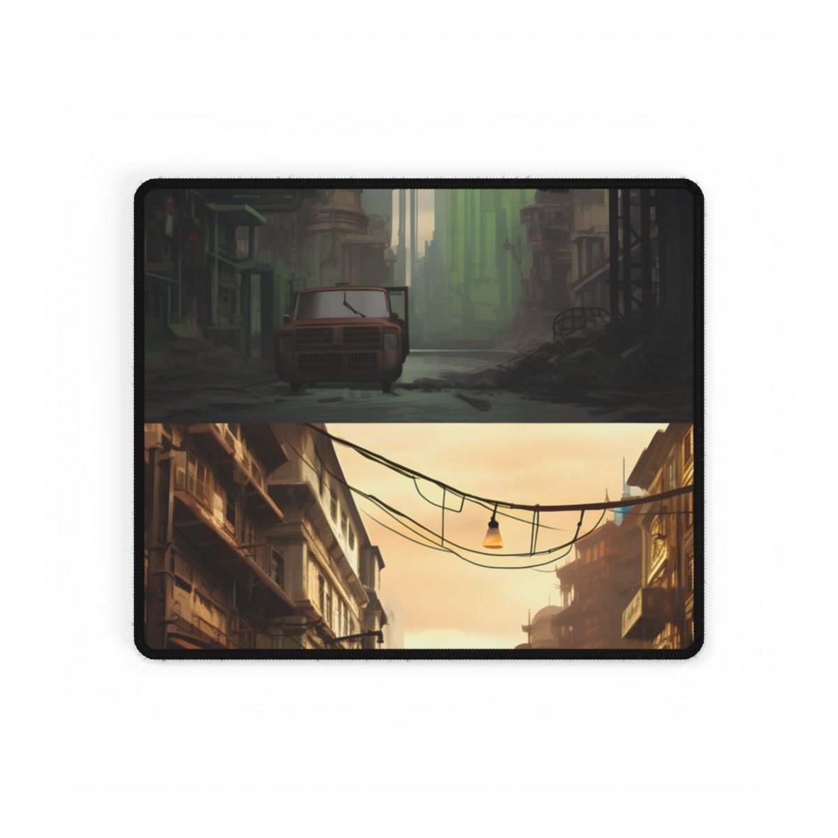 Steampunk Post-Apocalypse: Ruins of a Thriving City - Desk Mat