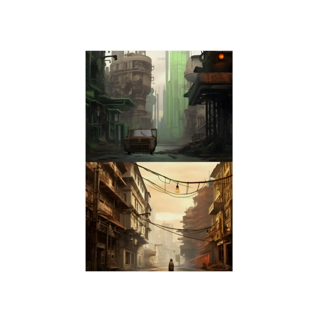Steampunk Post-Apocalypse: Ruins of a Thriving City - Metal Poster